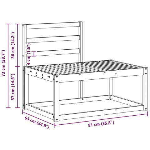 Set di divani da esterno 2 pcs Bianco 182,5 x 63 x 73 cm - Foto 8