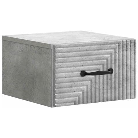 Mobiletto da notte a muro Grigio Cemento 34,5 x 33 x 20 cm - Foto 1