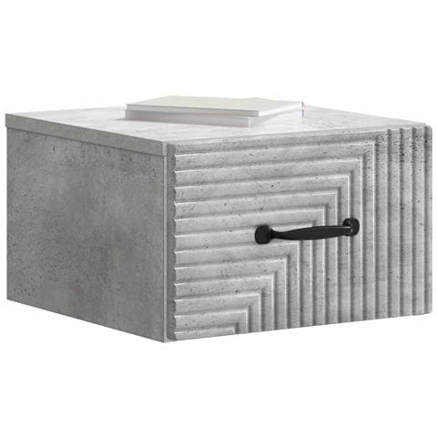 Mobiletto da notte a muro Grigio Cemento 34,5 x 33 x 20 cm - Foto 2
