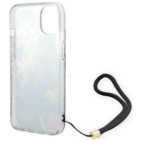 Guess Guohcp14mhflsb Iphone 14 Plus 6.7 Blu / Blu Custodia Rigida Con Cinturino A Fiori - Foto 1
