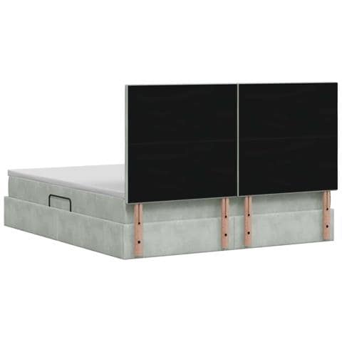 Letto con contenitore e materasso Grigio Chiaro 180 x 200 cm - Foto 9