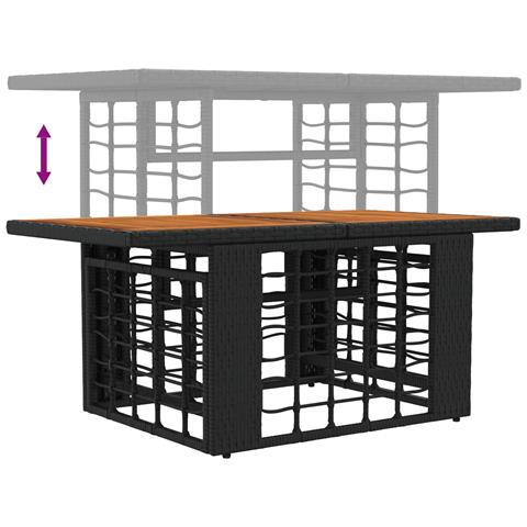 Set Divano da Giardino 11 pz Nero e Grigio scuro polyrattan - Foto 2