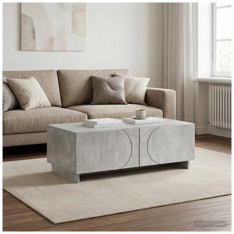 Tavolino da salotto Grigio Cemento 102 x 50,5 x 35 cm - Foto 2