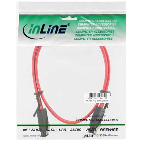 cavo sata 7pin l-form a sata 7pin l-form, max 6gbs, piatto, chiusura a scatto, rosso, 0,75m - Foto 2