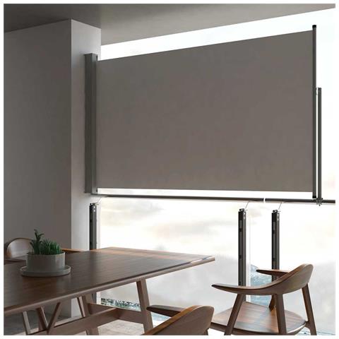 Tenda Da Sole Laterale Retrattile 140 X 300 Cm Grigia - Foto 2