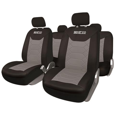 Set Universale Spc1016 Coprisedili Auto Completo Nero E Grigio Nido D'ape - Foto 1