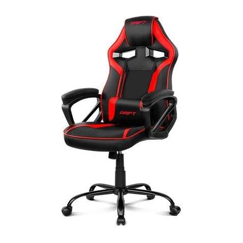DR50 Sedia Gaming per PC da 120 kg Sedia imbottita Tappezzata e Schienale Imbottito Colore Nero e Rosso - Foto 2