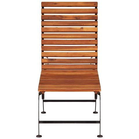 Lettino Prendisole con Gambe in Acciaio Legno Massello Acacia - Foto 2