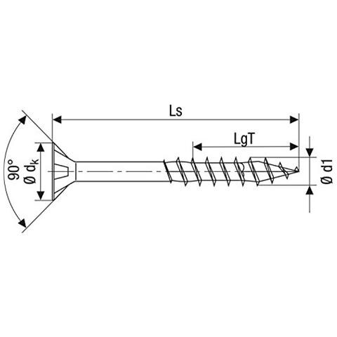 191010801805 - Viti Per Costruzioni In Legno, 8,0 X 180 Mm, 50 Pezzi, T-star Plus, Una Testa Svasata, Filettatura Parziale, 4tagliare, Wirox A3j, 191010801805 - Foto 2