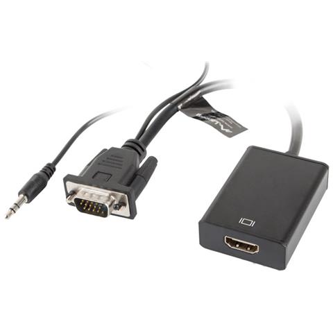 Lanberg AD-0021-BK cavo e adattatore video 0,2 m HDMI tipo A (Standard) VGA (D-Sub) Nero - Foto 2