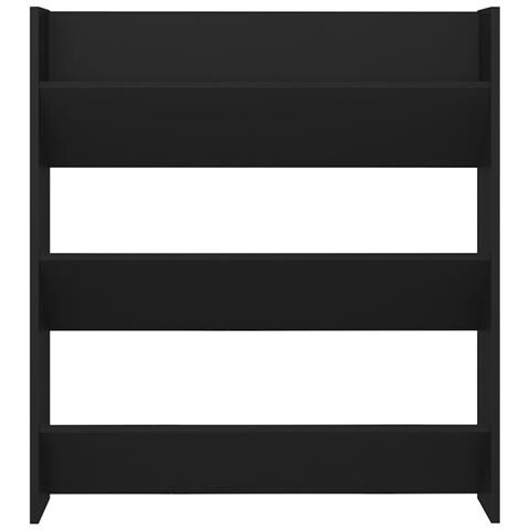 Scarpiera a Muro Nera 80x18x90 cm in Legno Multistrato - Foto 2