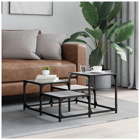 Tavolino Da Salotto Grigio Sonoma 68x68x40 Cm Legno Multistrato - Foto 3