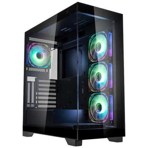 Case Unity Peak ARGB ATX, micro ATX, Mini-ITX 3 Porte USB 3.2 Colore Nero (Finestrato) - Foto 1