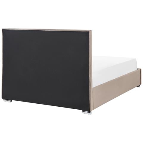 Letto Matrimoniale Con Contenitore Velluto Tortora 140 X 200 Cm Rouen - Foto 2