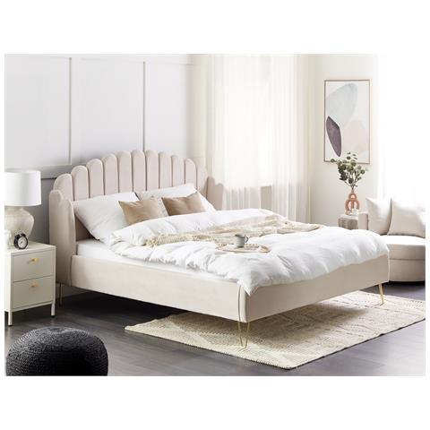 Letto Matrimoniale Poliestere Beige Chiaro 180 X 200 Cm Ambillou - Foto 1