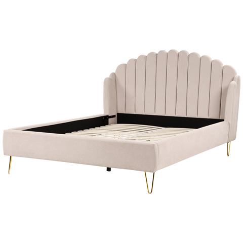 Letto Matrimoniale Poliestere Beige Chiaro 180 X 200 Cm Ambillou - Foto 8