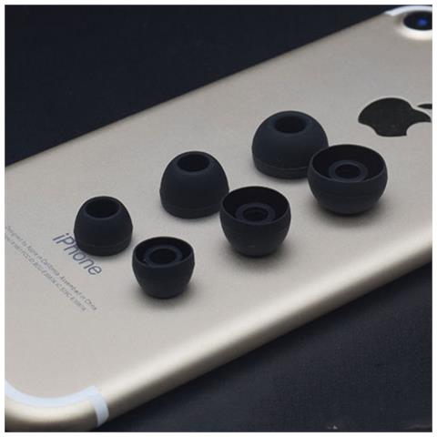 Gommini In Silicone Per Auricolari Da 4,5-6 Mm 3 Misure 15 Paia Black - Foto 6