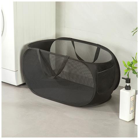 Cesto Portabiancheria Pieghevole Con Manici Black - Foto 1