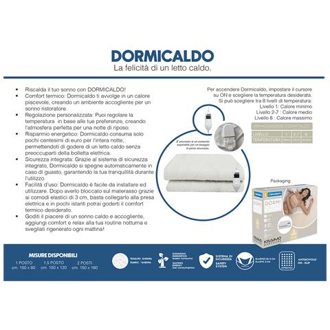 Coperta Riscaldante Per Letto Caldo Termocoperta Riscaldata Dormicaldo Panna 1 Piazza Panna - Foto 2