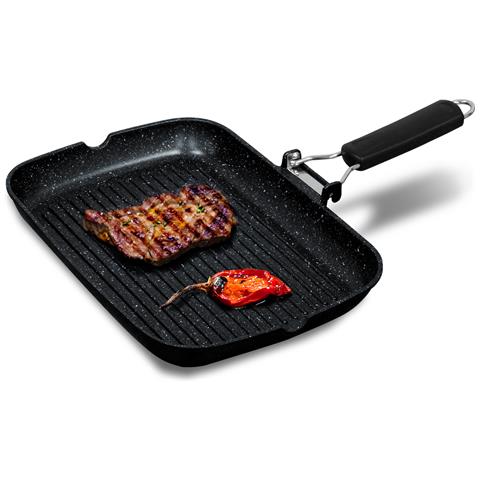 Gp1160 Bistecchiera Induzione, Antiaderente Titanio, 34x24cm, Alluminio Fuso Senza Pfoa Nero - Foto 1