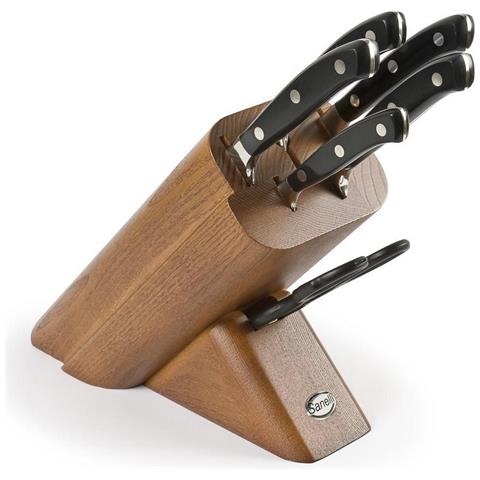 Ceppo Di Coltelli Da Cucina Ergoforge - Nero - Acciaio - 33x31x13 Cm - Foto 1