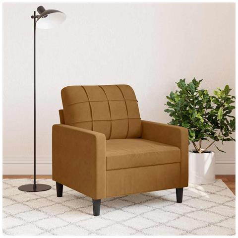 Poltrona Marrone 60 Cm Velluto - Foto 2