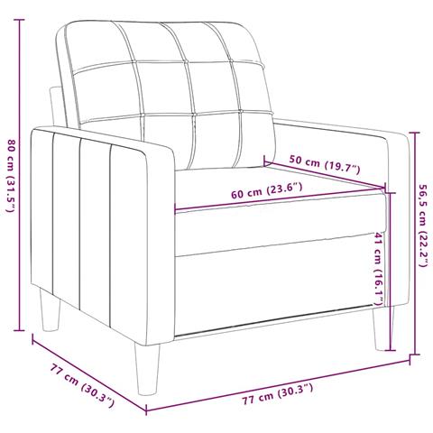Poltrona Marrone 60 Cm Velluto - Foto 8