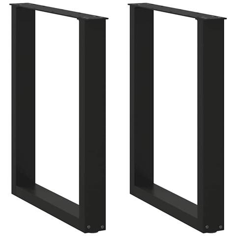 Gambe Tavolo Pranzo A Forma U 2 Pz Nero 70x(72-73) Cm Acciaio - Foto 1