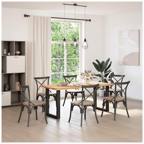 Gambe Tavolo Pranzo A Forma U 2 Pz Nero 70x(72-73) Cm Acciaio - Foto 2