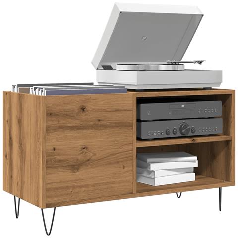 Mobile Porta Dischi Rovere Artigianale 84,5x38x48cm Multistrato - Foto 1