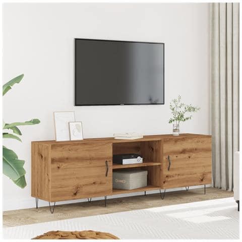 Mobile Porta Tv Rovere Artigianale 150x30x50cm In Truciolato - Foto 1