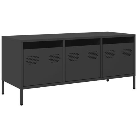 Mobile Tv Nero 101,5x39x43,5 Cm In Acciaio Laminato A Freddo - Foto 2