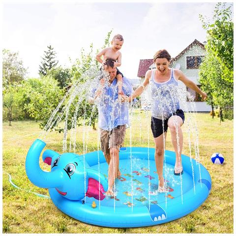 Splash Pad. Giocattolo Gonfiabile E Spruzzatore D'acqua, Gioco Divertente Per Bambini. 200cm. Design Elefante Con Tromba Spruzzatore. - Foto 2
