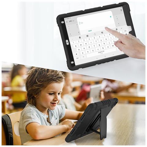 Custodia Elegante Per Samsung Galaxy Tab A7 10.4"" T500/t505 Con Supporto, Nera - Foto 3