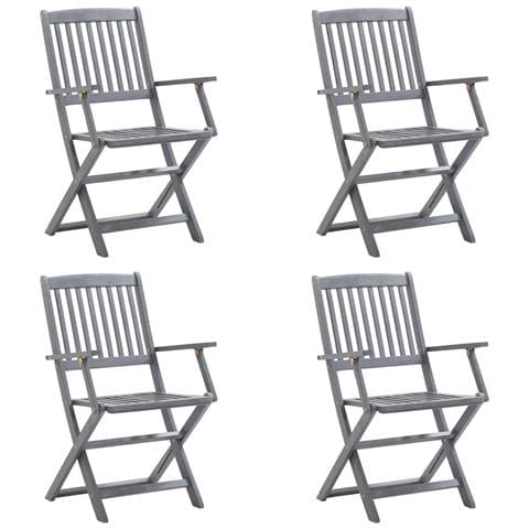 Lusso Casadino -  Sedie Da Giardino Pieghevoli 4pz Con Cuscini In Massello Acacia - Foto 1