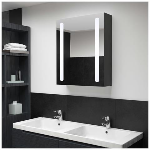 Armadietto Bagno Con Specchio E Led 50x13x70 Cm - Foto 8