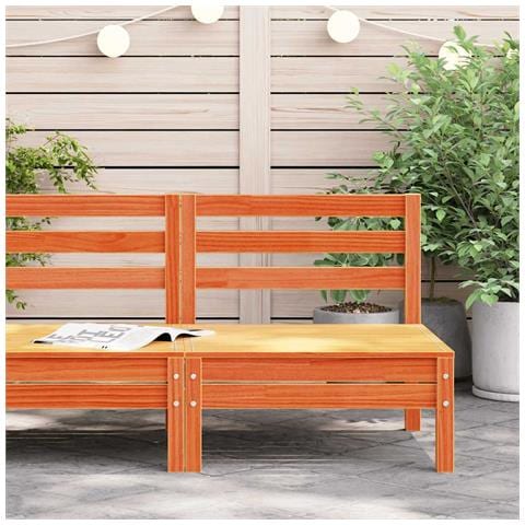 Divano Senza Braccioli Da Giardino Marrone Cera Massello Pino - Foto 2