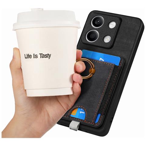 Custodia Retro In Pelle Con Porta Carte Magnetico Per Redmi Redmi Nota 13 5g - Foto 2
