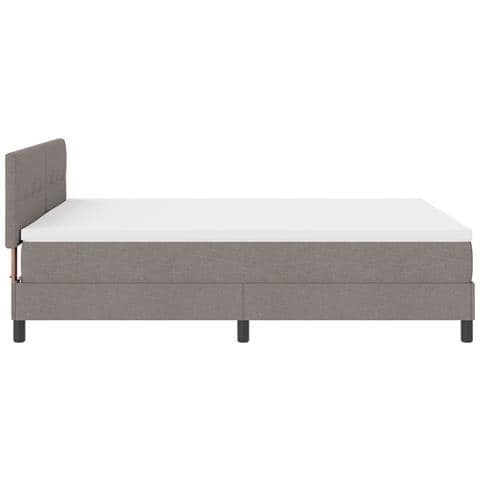 Letto con Rete a Molle con Materasso Tortora 140x200 cm Tessuto - Foto 9