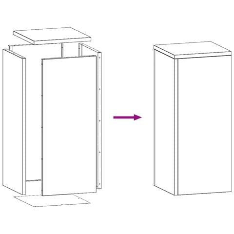 Set di 2 Supporti per Piante da Esterno in bianco, 24x24x55 cm, Acciaio - Foto 9