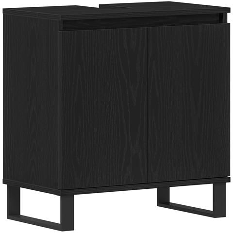 Mobile lavabo bagno  Nero Rovere 58x33x60 cm Legno ingegnerizzato - Foto 1