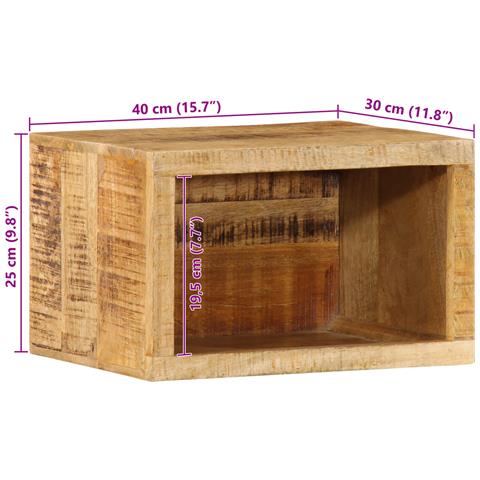 Armadio a Parete 40x30x25 cm Legno Massello di Mango Grezzo - Foto 9