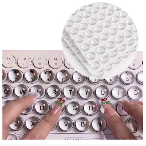 Adesivi Trasparenti Cilindrici 12x4mm Per Tastiera, Protezione Unghie E Tasti - 64 Pezzi - Foto 5