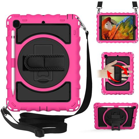 Custodia Per Ipad 6/5/pro 9.7"" Con Supporto E Tracolla Rosa - Foto 2