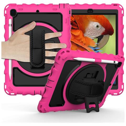 Custodia Per Ipad 6/5/pro 9.7"" Con Supporto E Tracolla Rosa - Foto 1