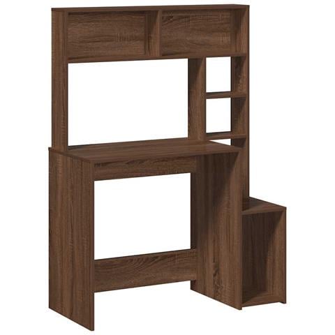 Scrivania Mensole Rovere Marrone 100x45x140cm Legno Multistrato - Foto 1