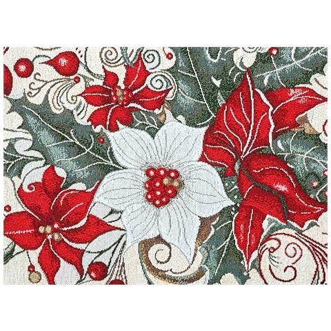 Tovaglia Centrotavola Centrino Tavolo Fantasie Natalizie Cinigliato Piazzato Made Italy 90x90 Bouquet Noel - Foto 2