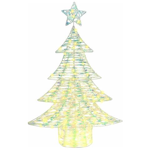 Albero di Natale con 120 LED Bianco caldo 120 cm PET - Foto 2