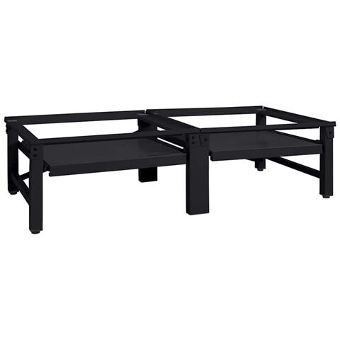 Pedestallo per Lavatrice 2 pcs Nero 124,5 x 61,5 x 32,5 cm - Foto 1