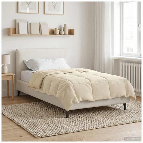 Duvet Invernale Trapuntato Crema 155 x 220 cm Microfibra - Foto 2